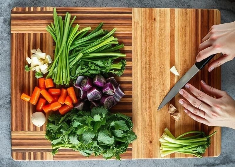 A step-by-step collage showing the preparation process of the soup