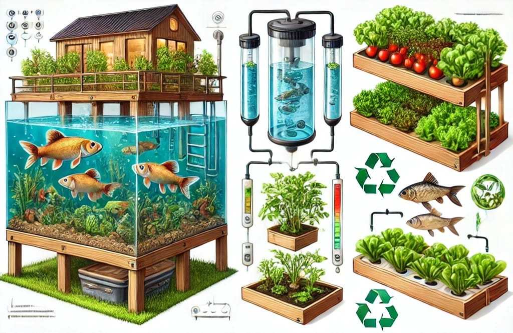 Aquaponics fish farming systems